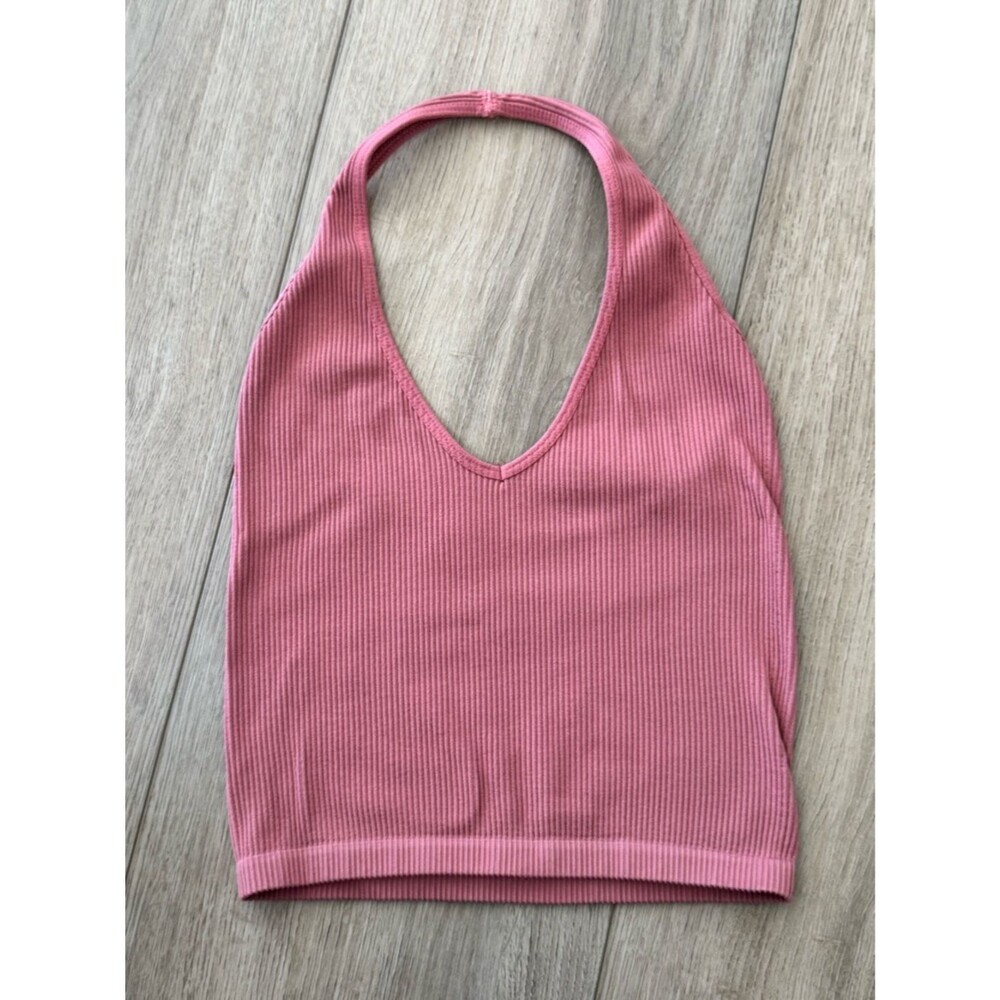 Urban Outfitters Ribbed Halter Crop Top/Bralette - Rose Pink - Sz Small